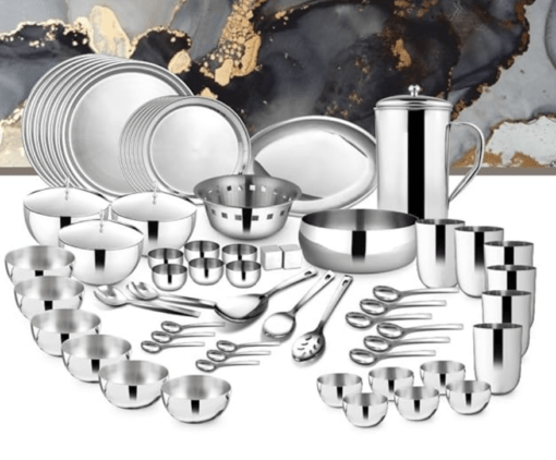 Shri & Sam High Grade Stainless Steel Majestic 72 PCS Dinner Set for 6 People - Image 2